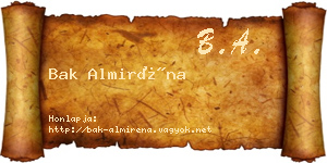 Bak Almiréna névjegykártya